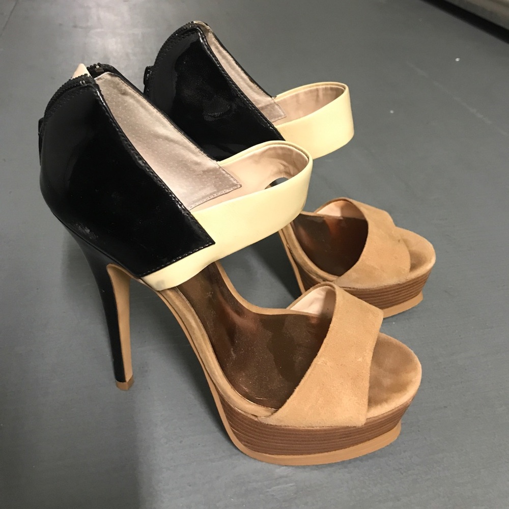 Eva and Zoe black / brown platform heels